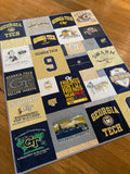 Kristin Blandford Designs Graduation T-Shirt Quilt, DEPOSIT for Handmade Blanket Sports Jersey College School Memory Gift Custom Keepsake Throw High School University