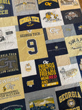 Kristin Blandford Designs Graduation T-Shirt Quilt, DEPOSIT for Handmade Blanket Sports Jersey College School Memory Gift Custom Keepsake Throw High School University