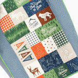 Kristin Blandford Designs Handmade Baby Quilt, Woodland Theme for Boys, Adventure is Calling, Camping Outdoors Forest Animals Bear Deer Moose Plaid Personalize Names