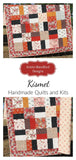 Kristin Blandford Designs Handmade Fall Quilt for Sale Blanket, Autumn Home Decor Throw, Gifts for Her, Floral Black Red Modern Contemporary