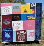 Kristin Blandford Designs Handmade T-Shirt Quilt Deposit Custom Memory Quilt Personalized Clothing Quilt TShirt Blanket Graduation Gift High School University College