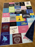 Kristin Blandford Designs Handmade T-Shirt Quilt Deposit Custom Memory Quilt Personalized Clothing Quilt TShirt Blanket Graduation Gift High School University College