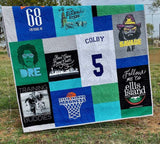 Kristin Blandford Designs Handmade T-Shirt Quilt Deposit Custom Memory Quilt Personalized Clothing Quilt TShirt Blanket Graduation Gift High School University College