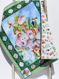 Kristin Blandford Designs Jungle Friends Quilt Kit Safari Animals Crib Blanket Quilting DIY Sewing Project Boy or Girl Beginner Quilt Kit Panel Fabrics Elephant Lion