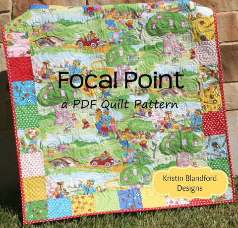 Focal Point Quilt Pattern – Baby Quilt Using Charm Packs or Large Prin