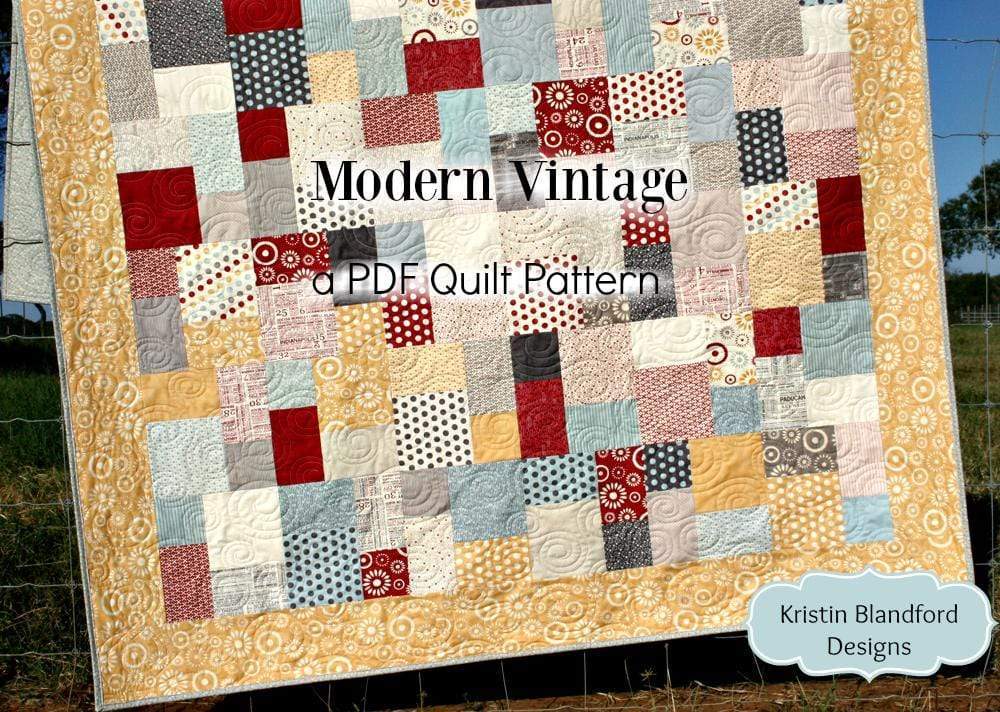 Kristin Blandford Designs Kristin's Quilt Patterns Modern Vintage Quilt Pattern - Layer Cake Friendly