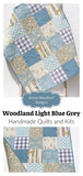 Kristin Blandford Designs Light Blue Plaid Patchwork Quilt Kit in Baby Throw Twin Sizes Boy Nursery Crib Blanket DIY Do It Yourself Project Forest Woodland Fabrics