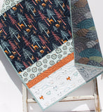 Kristin Blandford Designs Little Forester Quilt Baby Bedding Animal Crib Quilt Toddler Woodland Blanket Forest Animals Navy Orange Blue Deer Fawn Trees Personalize