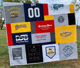 Kristin Blandford Designs Memory T-Shirt Quilt DEPOSIT Custom Blanket Graduation Gift Tee Handmade Keepsake Personalized Modern Design Sport Clothing College Birthday