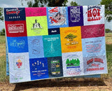 Kristin Blandford Designs Memory T-Shirt Quilt DEPOSIT Custom Blanket Graduation Gift Tee Handmade Keepsake Personalized Modern Design Sport Clothing College Birthday