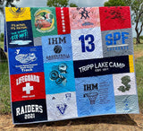 Kristin Blandford Designs Memory T-Shirt Quilt DEPOSIT Custom Blanket Graduation Gift Tee Handmade Keepsake Personalized Modern Design Sport Clothing College Birthday