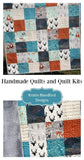 Minky Quilt, Woodland Throw, Adult Blankets, Arrows, Woodland Animals, Blue Deer Quilt, Homemade Large Quilt, Soft Blanket for Couch Gray