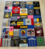 Kristin Blandford Designs Mosaic T-Shirt Quilt DEPOSIT Memory Blanket Graduation Gift Tee Shirt Personalized Custom Father's Mother's Day College University Sports