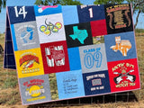 Kristin Blandford Designs Mosaic T-Shirt Quilt DEPOSIT Memory Blanket Graduation Gift Tee Shirt Personalized Custom Father's Mother's Day College University Sports