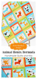 Kristin Blandford Designs Neutral Baby Quilt, Animal Baby Bedding, Dog Blanket, Blue Orange Yellow