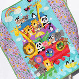 Kristin Blandford Designs Noahs Ark Baby Quilt, Christening Blanket, Animals, Baby Gift