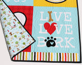 Kristin Blandford Designs Puppy Dog Quilt Kit, Gender Neutral Boy or Girl Animal Baby Blanket Sewing Project Nursery Bedding Craft Ideas Quilt Shop Quality Fabrics