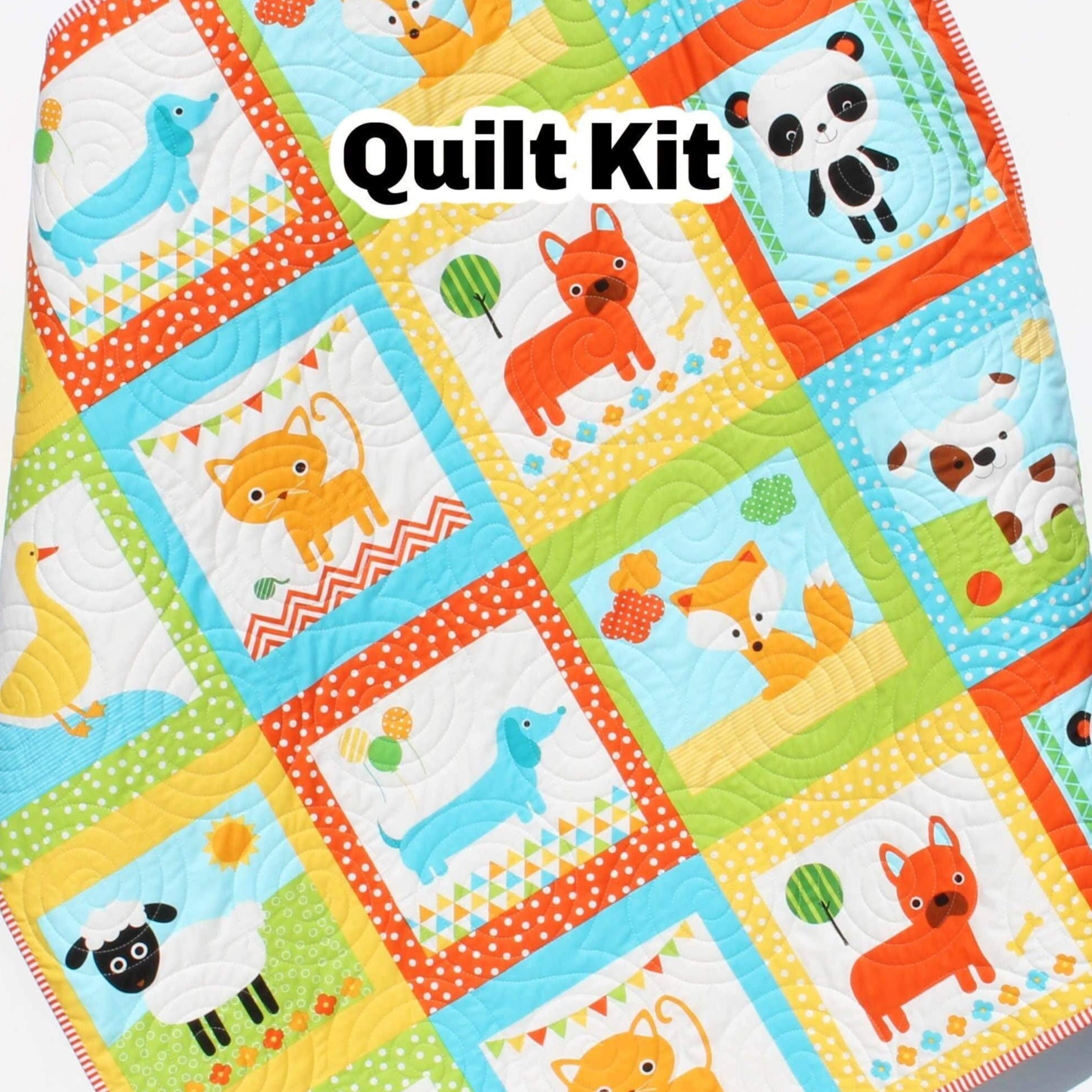 Quilt Kit Boy or Girl Remix Zoologie Dogs Dachshund Fox