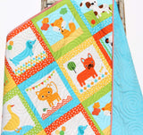Kristin Blandford Designs Quilt Kit Boy or Girl Remix Zoologie Dogs Dachshund Fox Gender Neutral Animals Anne Kelle Cheater Panel Baby Blanket Project Toddler Size