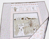 Kristin Blandford Designs Quilt Kit for Beginners Farmhouse Animals Low Volume Farm Barnyard Baby Bedding Blanket Sewing Prject Barn Flowers Floral Lambs Rabbit Sheep