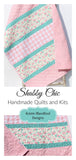 Kristin Blandford Designs Quilt Kit, Striped Beginners, Farmhouse Floral Plaid, Pink Flowers, Projects for you to Make, Baby or Toddler, Teal Keepsake Gift Handmade