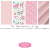 Kristin Blandford Designs Quilt Kit, Striped Beginners, Farmhouse Floral Plaid, Pink Flowers, Projects for you to Make, Baby or Toddler, Teal Keepsake Gift Handmade