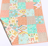 Kristin Blandford Designs Quilt Kits Floral Nursery Crib Blanket DIY Do It Yourself Project Art Gallery Fabrics Twin Bed Throw Pink Mint Coral Navy Blue Aztec Newborn