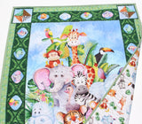 Kristin Blandford Designs Safari Animal Quilt Jungle Crib Decor Crib Nursery Bedding Personalized Blanket Baby Shower Gift with Name Baptism Birthday Special Keepsake