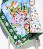 Kristin Blandford Designs Safari Animal Quilt Jungle Crib Decor Crib Nursery Bedding Personalized Blanket Baby Shower Gift with Name Baptism Birthday Special Keepsake