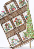 Kristin Blandford Designs Southwest Quilt Kit, Western Theme, Fabric Panel Pattern, Cactus Boots Hats Skull, Beginner Sewing Project, Small Lap Throw Flowers Brown