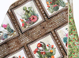 Kristin Blandford Designs Southwest Quilt Kit, Western Theme, Fabric Panel Pattern, Cactus Boots Hats Skull, Beginner Sewing Project, Small Lap Throw Flowers Brown