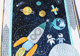 Kristin Blandford Designs Space Explorer Quilt Kit Baby Blanket Project Planets Science Bedding Outerspace Universe Solar System Beginner Panel Simple Quick Easy