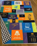 Kristin Blandford Designs T-Shirt Quilt Custom DEPOSIT Memory Blanket Graduation Gift Tee Handmade Keepsake Personalized Modern Design Sport Clothing College Birthday
