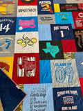 Kristin Blandford Designs T-Shirt Quilt DEPOSIT Memory Blanket Custom Graduation Gift Tee Handmade Keepsake Personalized Modern Design Sport Clothing College Birthday