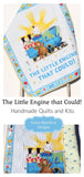 Kristin Blandford Designs The Little Engine that Could Quilt Kit Panel Quick Easy Fun Beginner Project Fabrics Baby Boy Child Kid Crib Quilt Green Sewing Pattern Sale