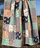 Quilt, Woodland Throw, Minky Adult Blankets, Arrows, Woodland Animals, Gray Deer Quilt, Homemade Large Quilt, Soft Blanket for Couch, Navy