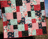 Throw Quilt, Minky Backing Modern Homemade Lap Quilt Couch Blanket Boho Home Decor