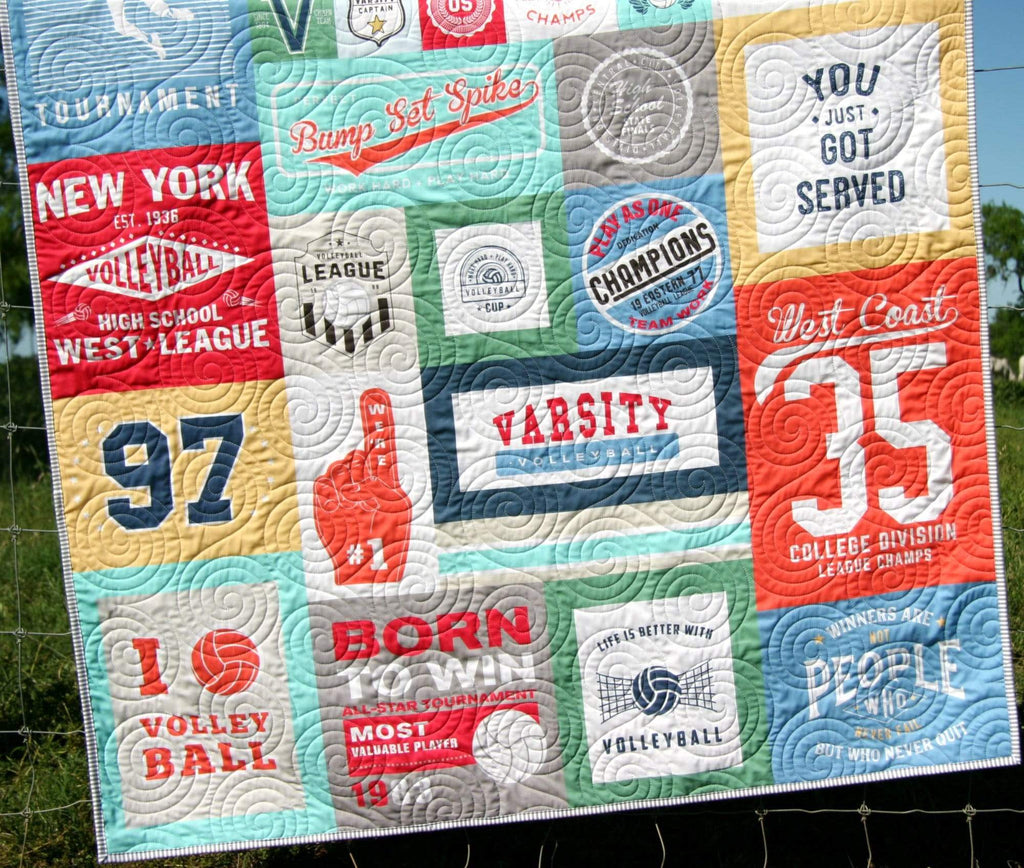 Kristin Blandford Designs Throw Quilts Volleyball Quilt, Patchwork Blanket, Adult Minky, Varsity Sports Fan, Handmade Quilt, Home Decor Homemade Personalize Name, Graduation Gifts