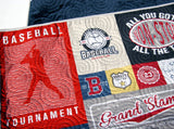 Kristin Blandford Designs Throw to Twin Quilt Kits Baseball Quilt Kit, Varsity Sports Throw Blanket, Sewing Project Large Panel Minky Adult Blanket Home Decor Gift for Boy Teen Faux Patchwork