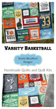 Kristin Blandford Designs Throw to Twin Quilt Kits Basketball Quilt Kit, Varsity Sports Throw Blanket, Sewing Project Large Panel Minky Adult Blanket Home Decor Gift Boy Teen Faux Patchwork