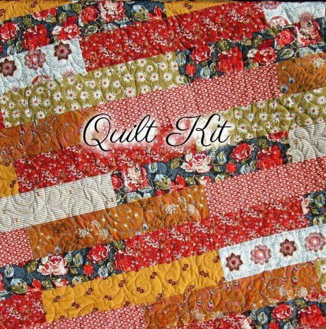 Fall Quilt Kit, Throw Blanket, Sewing Project, Art Gallery Fabrics, Minky Adult Blanket Living Room Decor, Gift for Grandma, Beginner Stripe