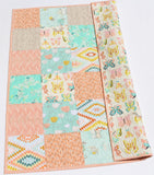 Kristin Blandford Designs Throw to Twin Quilt Kits Quilt Kits Floral Nursery Crib Blanket DIY Do It Yourself Project Art Gallery Fabrics Twin Bed Throw Pink Mint Coral Navy Blue Aztec Newborn