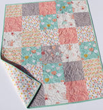 Kristin Blandford Designs Throw to Twin Quilt Kits Quilt Kits, Littlest Bunnies, Pastel Nursery Crib Blanket, DIY Do It Yourself Project Art Gallery Fabrics Twin Bed Throw Pink Mint Grey Gray