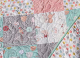 Kristin Blandford Designs Throw to Twin Quilt Kits Quilt Kits, Littlest Bunnies, Pastel Nursery Crib Blanket, DIY Do It Yourself Project Art Gallery Fabrics Twin Bed Throw Pink Mint Grey Gray