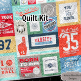 Kristin Blandford Designs Throw to Twin Quilt Kits Volleyball Quilt Kit, Varsity Sports Throw Blanket, Sewing Project Large Panel Minky Adult Blanket Home Decor Gift for Girl Faux Patchwork