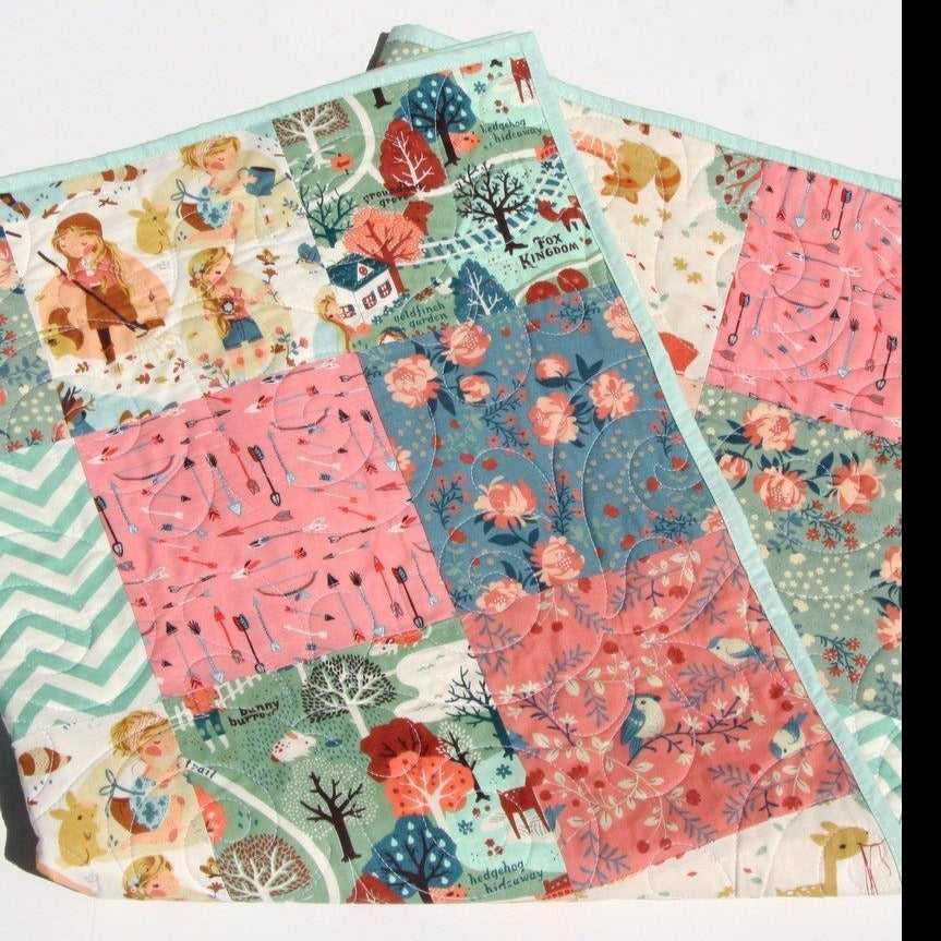 Woodland Blanket, Arrow Baby Quilt, Pink Crib Quilt, Nursery Bedding, Nursery, Acorn Trail, Boho Baby Girl, Tribal Baby Blanket, Girl, Child Baby Crib