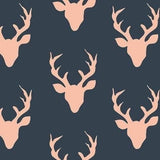 Kristin Blandford Designs Woodland Fusion Fat Quarter Half Yard and Yards Art Gallery Fabrics Winter Christmas Fabrics, Deer Buck Forest Navy Blue Red Floral Flowers