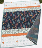 Kristin Blandford Designs Woodland Quilt Kit, Baby Boy, DIY Project, Forest Animals Hello Bear, Art Gallery Fabrics, Deer Fox, Simple Easy Beginner, Striped Pattern